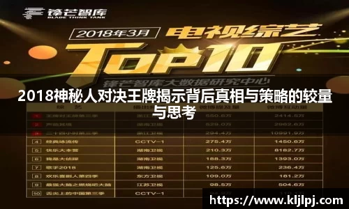 2018神秘人对决王牌揭示背后真相与策略的较量与思考